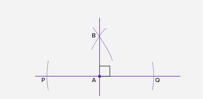 construction of a perpendicular line using a compass