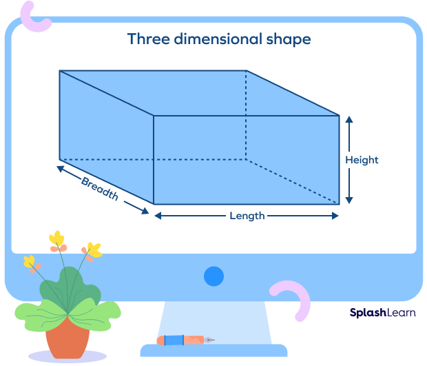 3 dimensions of a solid shape cuboid 