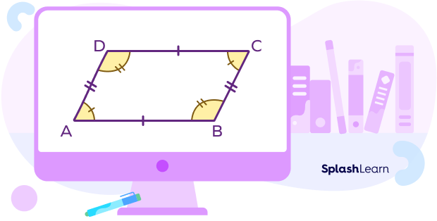 A pair of equal and opposite angles in a parallelogram A pair of equal and opposite angles in a parallelogram