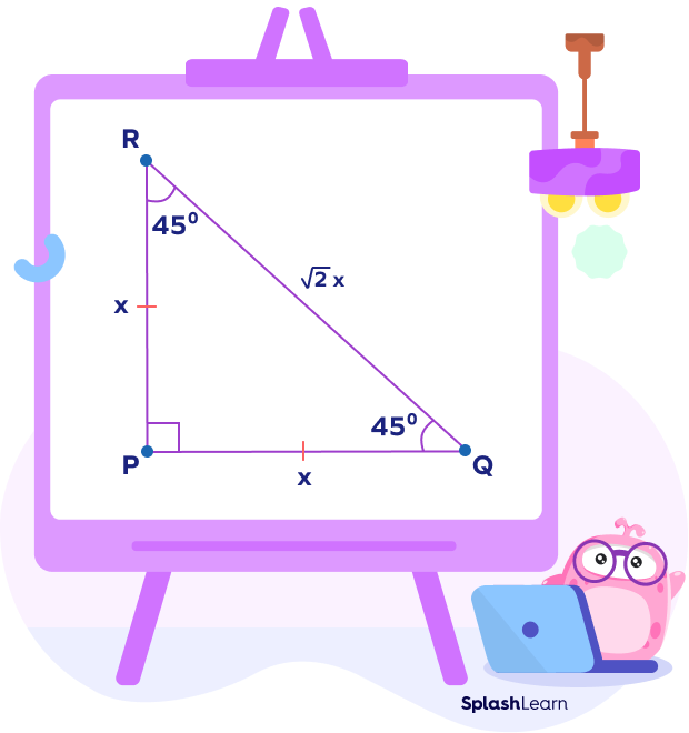 Isosceles right triangle hypotenuse formula