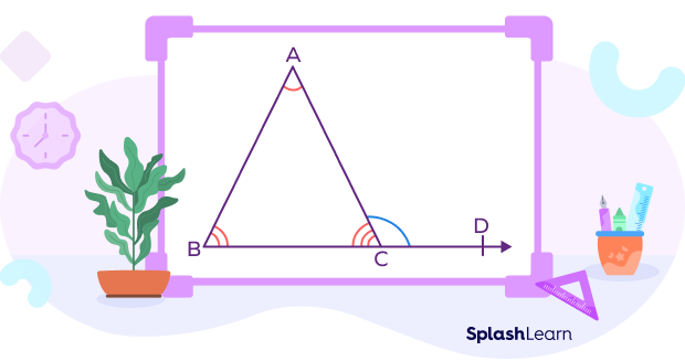 Triangle ABC with exterior angle ACD Triangle ABC with exterior angle ACD