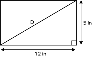 A rectangle with length 12 in and width 5 in A rectangle with length 12 in and width 5 in