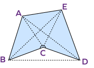 One diagonal lying outside the concave polygon