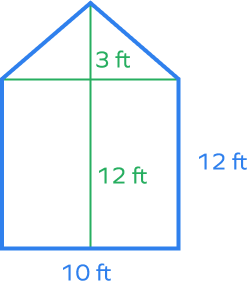 Irregular pentagon divided into smaller polygons
