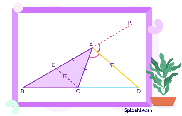 Exterior angle bisector theorem Exterior angle bisector theorem