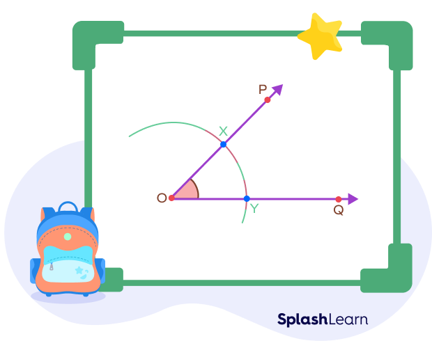Constructing angle bisector step 2 - drawing an arc Constructing angle bisector step 2 - drawing an arc