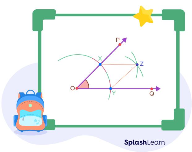 Drawing arcs to construct an angle bisector Drawing arcs to construct an angle bisector