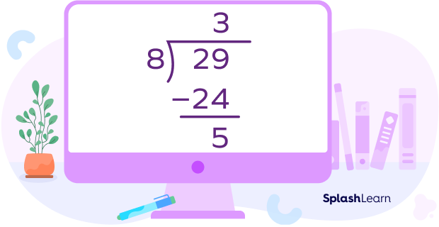 29 DIVIDED BY 8 (long division) 29 DIVIDED BY 8 (long division)