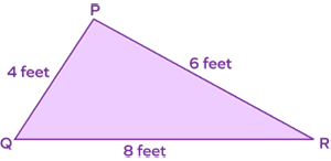 Triangle PQR with side lengths 4 ft, 8 ft, 6 ft Triangle PQR with side lengths 4 ft, 8 ft, 6 ft