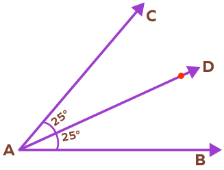 Angle bisector of a 50 degree angle Angle bisector of a 50 degree angle