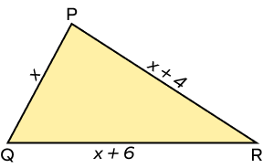 A triangle with sides x, x+4, x+6