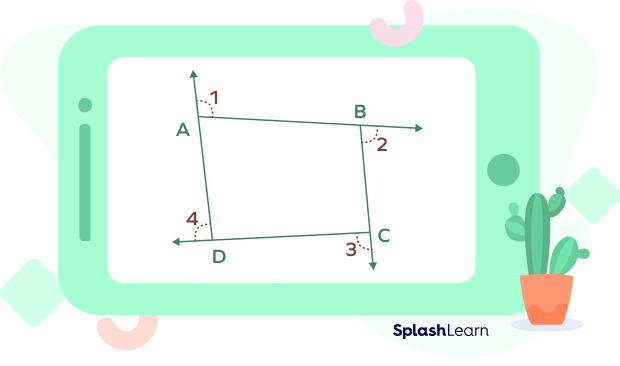 Exterior angles of a quadrilateral is 180 degrees Exterior angles of a quadrilateral is 180 degrees
