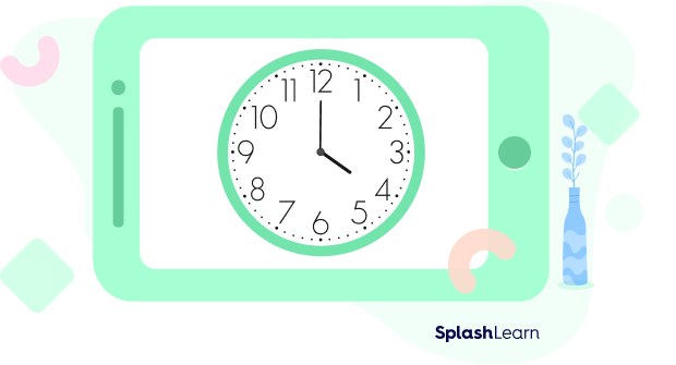 Analog clock showing 04:00 Analog clock showing 04:00