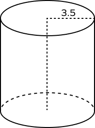 Cylinder with radius 3.5 units Cylinder with radius 3.5 units