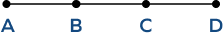 A line segment AD with collinear points A, B, C, D