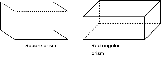 Square prism and rectangular prism