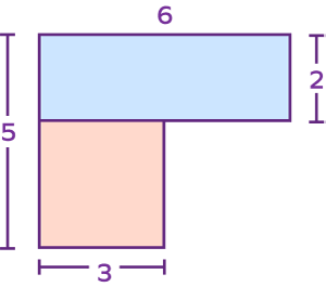 Composite figure formed with a square and a rectangle
