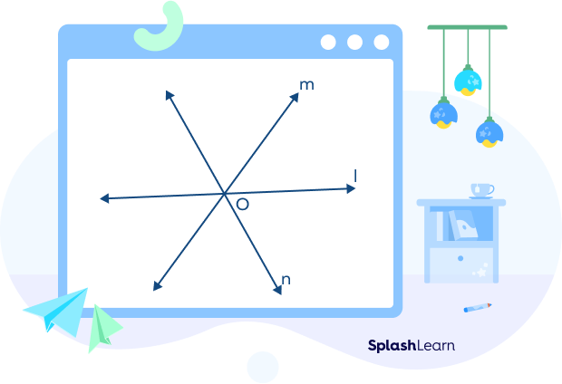 Concurrent lines l, m, and n intersecting at the point O