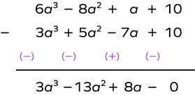 Example on subtracting polynomials vertically