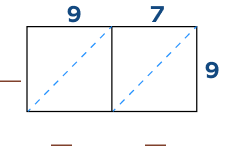 2 × 1 lattice grid for multiplying 97 by 9