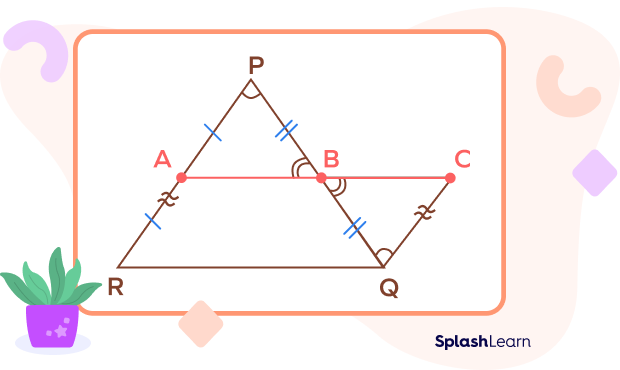 Construction for proof of midsegment of a triangle theorem