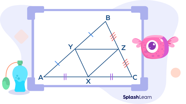 Three midsegments of a triangle ABC