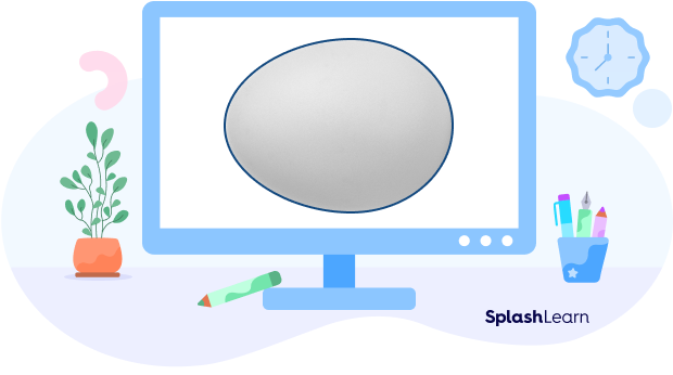 Comparing an oval shape with the outline of an egg