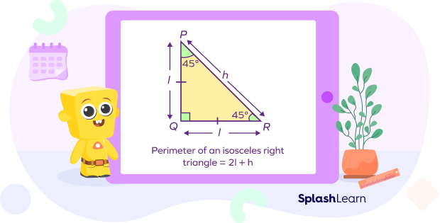 Perimeter of isosceles right triangle
