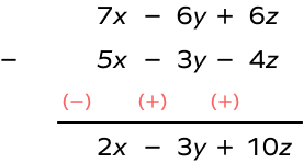 Subtracting polynomials vertically- example