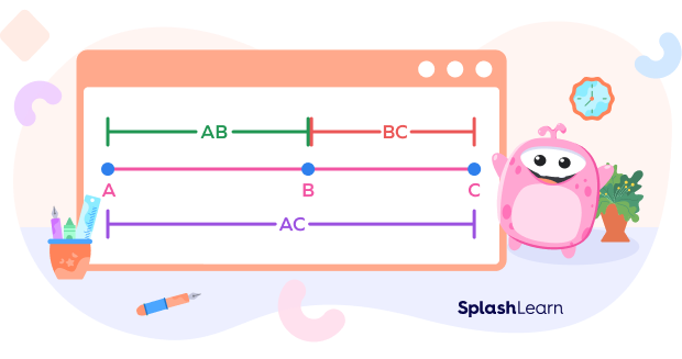 Figure representing line segment postulate