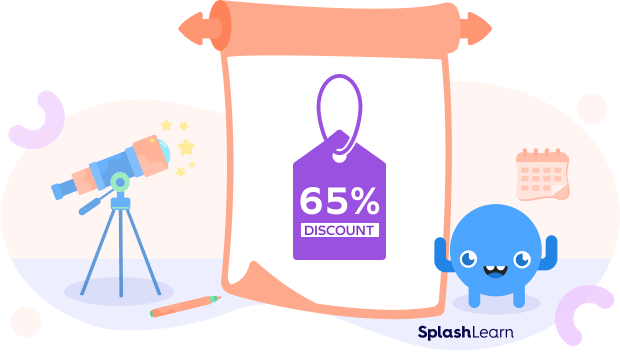 Discount tag showing 65% discount