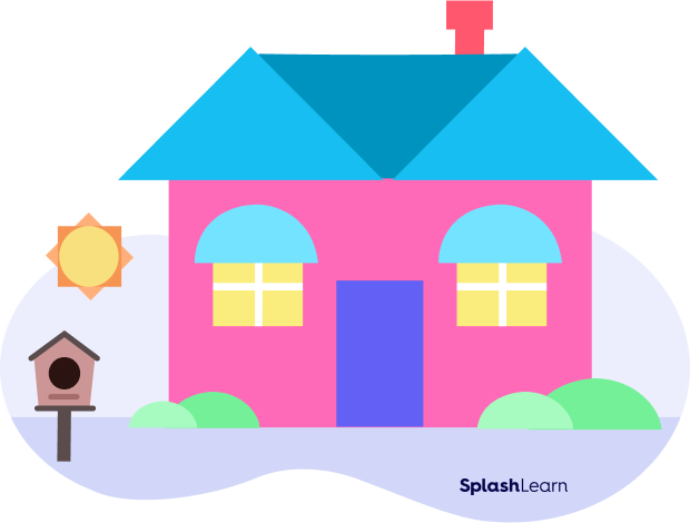 A house picture made with geometric shapes A house picture made with geometric shapes