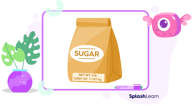 Quantity of sugar in a packet