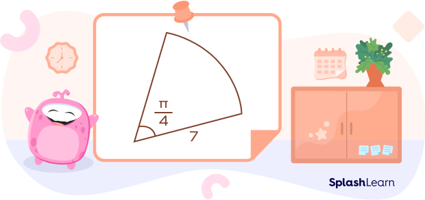 Sector with angle /4 degrees and radius 7 units