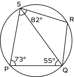 Cyclic quadrilateral PQRS with missing angles