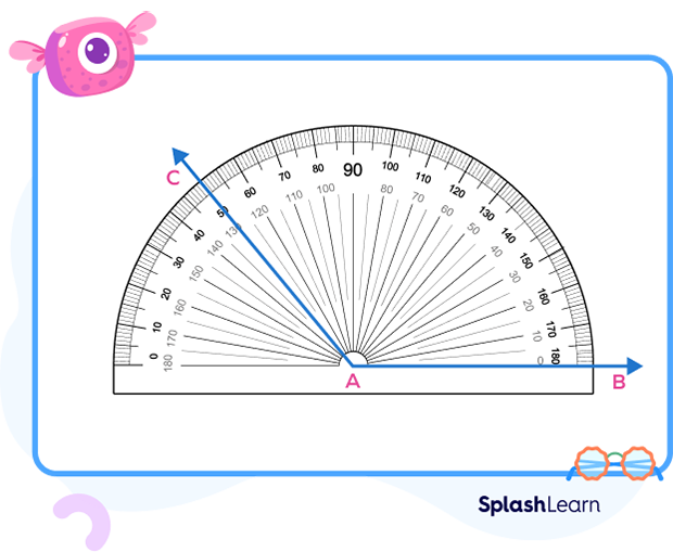 Construction of an obtuse angle 130° using a protractor