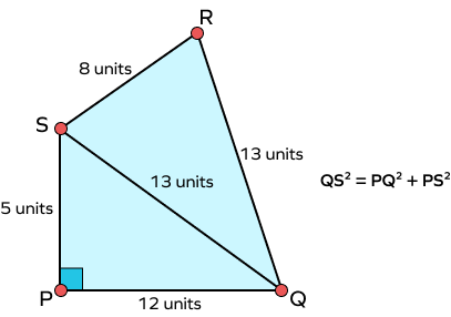 dividing quadrilateral pqrs in two triangles