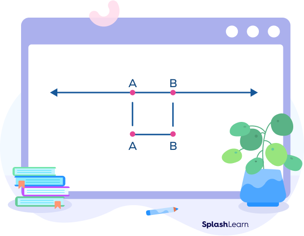 Line segment AB as a part of a line AB