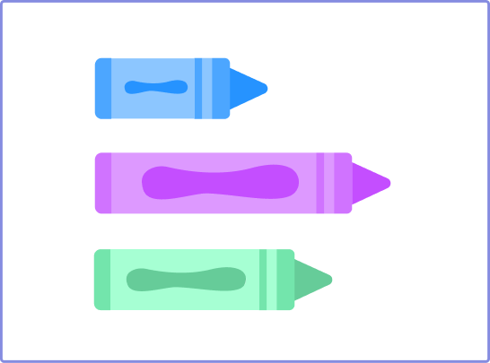 Identifying the shortest crayon by comparing lengths