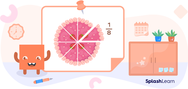 A cake divided into 8 parts