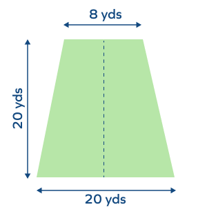 Bisecting a trapezoid shape