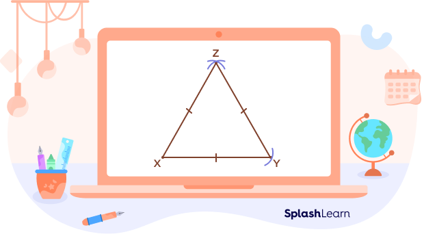 Construction of an equiangular triangle.