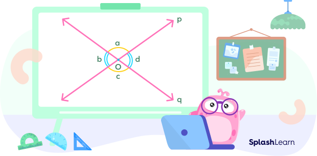 Intersecting lines forming linear pair of angles