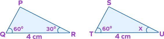 Measures of corresponding angles and a side