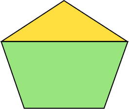 Pentagon composed by simple shapes