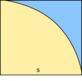 Quarter circle in a square