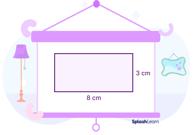 Rectangle of sides 8 cm and 3 cm