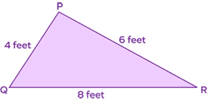 Triangle PQR with side lengths 4 ft, 8 ft, 6 ft