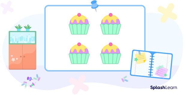 4 cupcakes