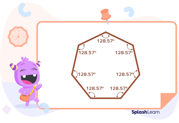 Angle measure in a regular Heptagon